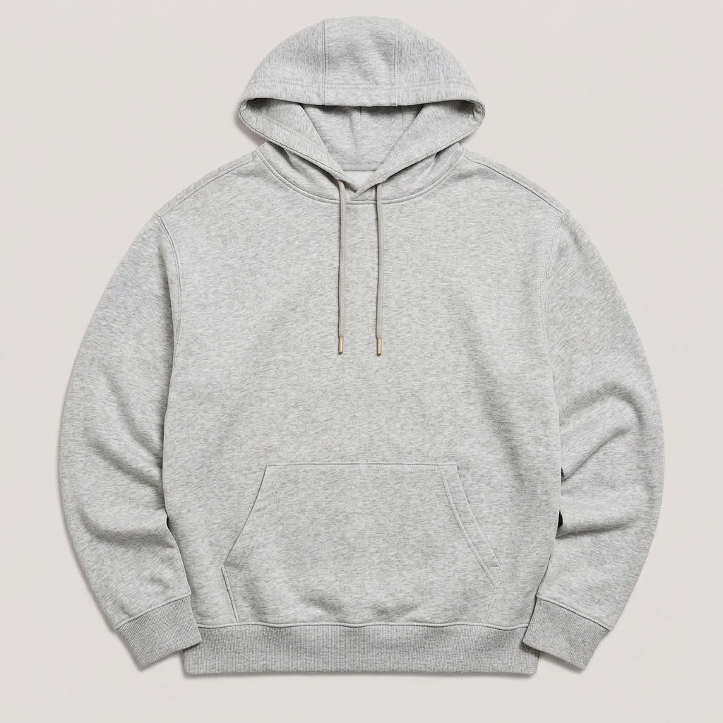 Hoodie i färgen sports-grey, framsida