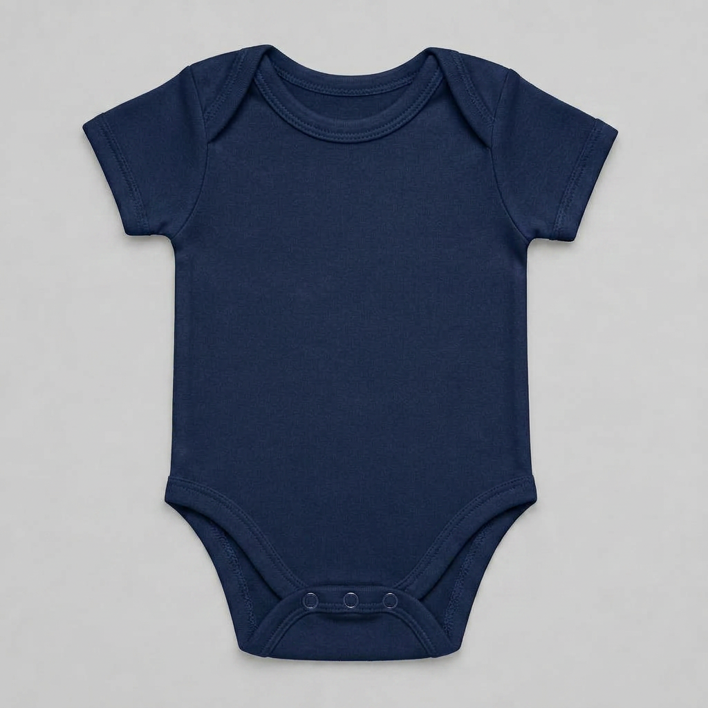 Babybody i färgen navy, framsida