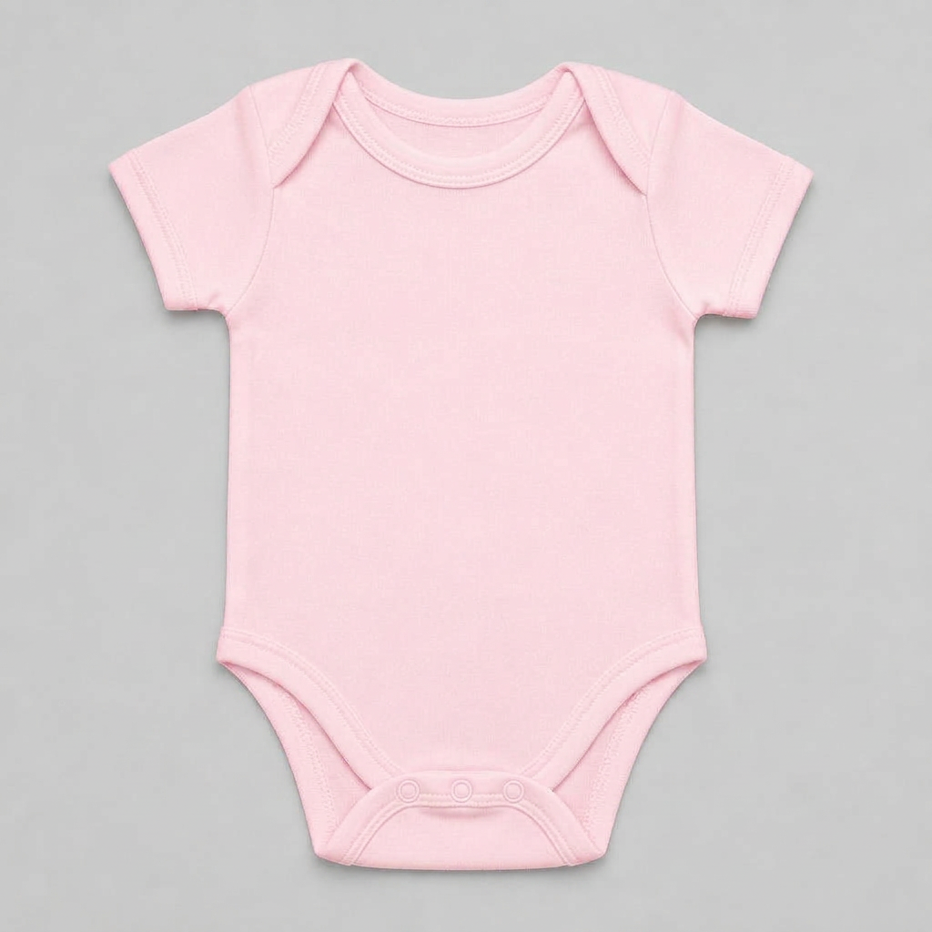 Babybody i färgen pink, framsida