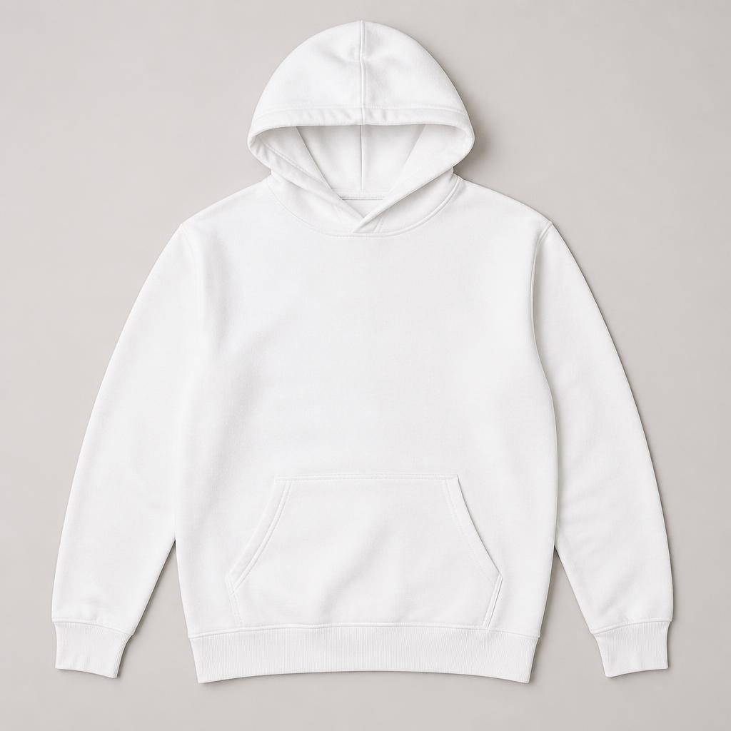 Hoodie i färgen white, framsida