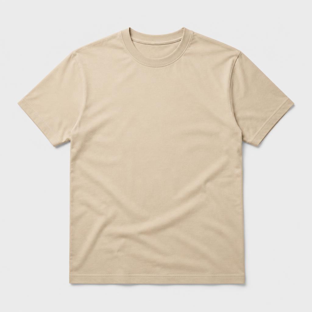 T-shirt i färgen sand, framsida